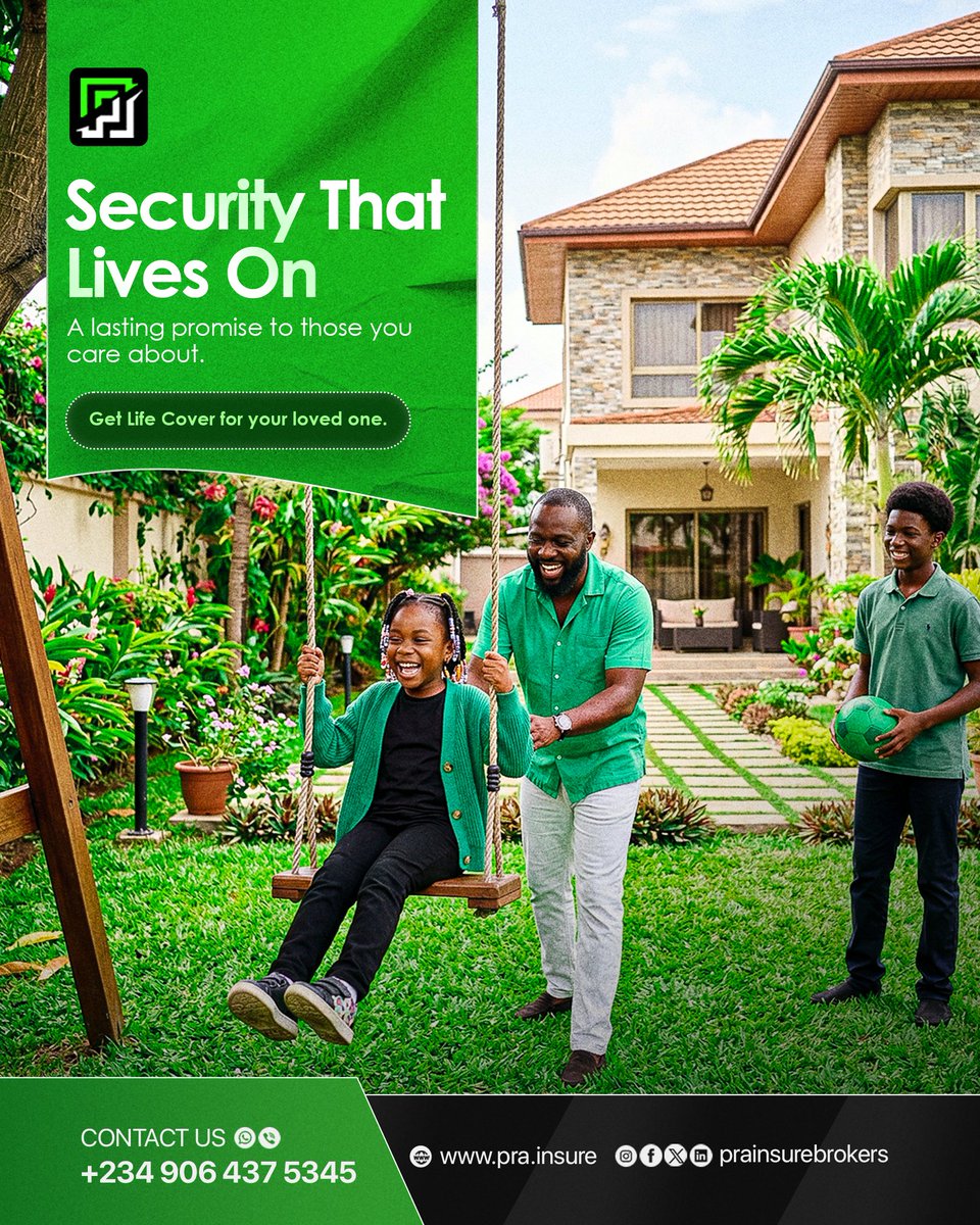prainsurebroker's tweet photo. In a country where uncertainty is real, true security goes beyond gates and guards.
Protect what matters most with life insurance because your familyβs future should never be at risk.
π +234 906 437 5345
#PRAInsurance #Nigeria #LifeInsurance #SecureTheFuture https://t.co/PmeowrPUJm