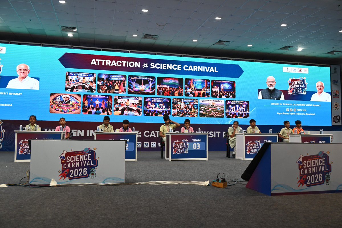 GujScienceCity's tweet image. A glimpse of exciting activities at Science Carnival 2026! 
From interactive experiments to engaging hands-on sessions, every moment at Gujarat Science City was filled with learning, fun, and discovery for visitors of all ages.
#ScienceCarnival2026 #GujaratScienceCity #Activities