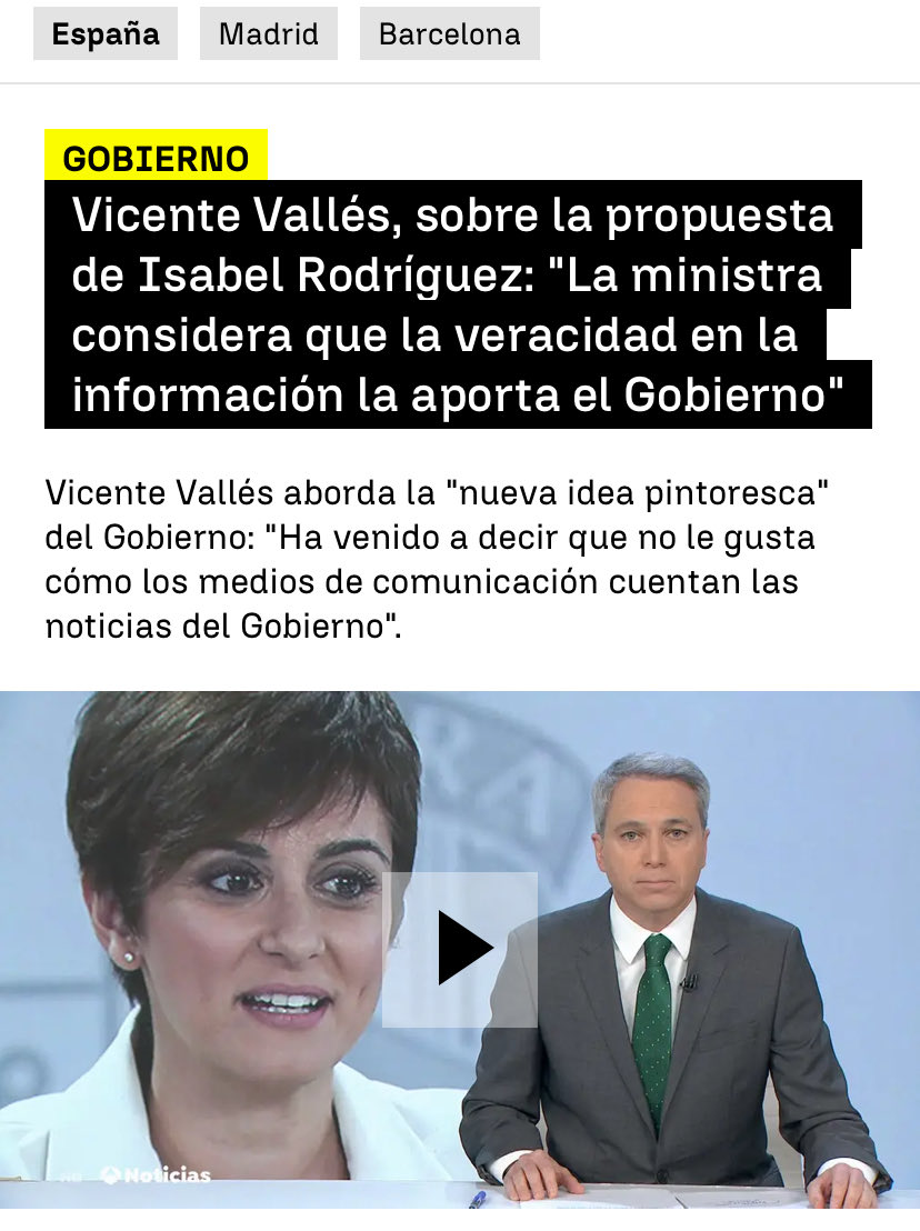 JuanIgnacioMen's tweet photo. Al gobierno no le gustaba como los Medios de Comunicación daban las noticias del Gobierno https://t.co/kftu36dCAz