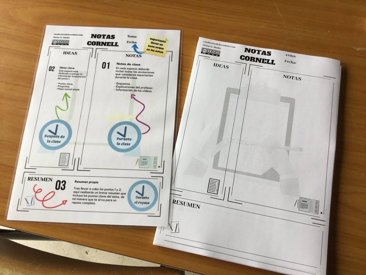 CdeHerodoto's tweet image. 📽️ ¿Cómo se usan las Notas Cornell? 
Rápido, sencillo y visual, una herramienta perfecta para metodologías activas como #FlippedClassroom 

📑 Plantilla descargable de Notas Cornell
📝 Guía en pdf para usarlas
📹Tutorial para su utilización

📲 bit.ly/NotasCornellTu…