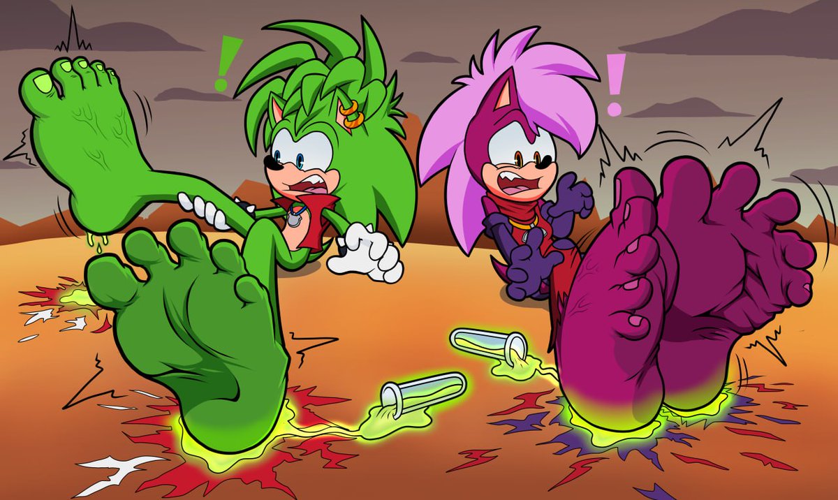 I always thought the Sonic Tonic should have destroyed Manic and Sonia's shoes soooo I fixed it~  #feet #ShoeBurst #FootGrowth #Hyperfeet