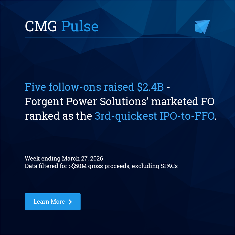 CMG’s Pulse is powered by DataLab, delivering global ECM market signals and performance trends.

🔗 Visit hubs.ly/Q048Q1cD0 for more insights.
📩 To learn more, contact sales@cmgx.io.