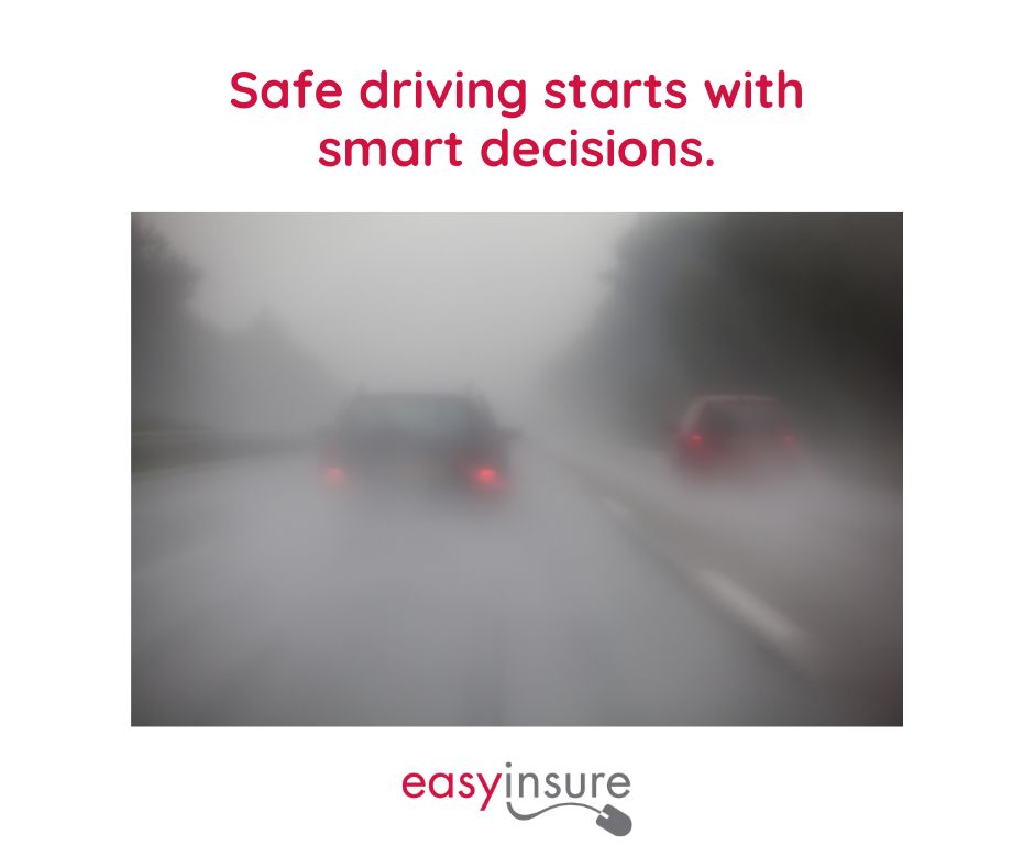 Driving in fog reminders: 
Slow down
Use low beams
Be visible
Stay alert
Give yourself extra space
Avoid sudden stops
#easyinsure #fog #drivesafe
