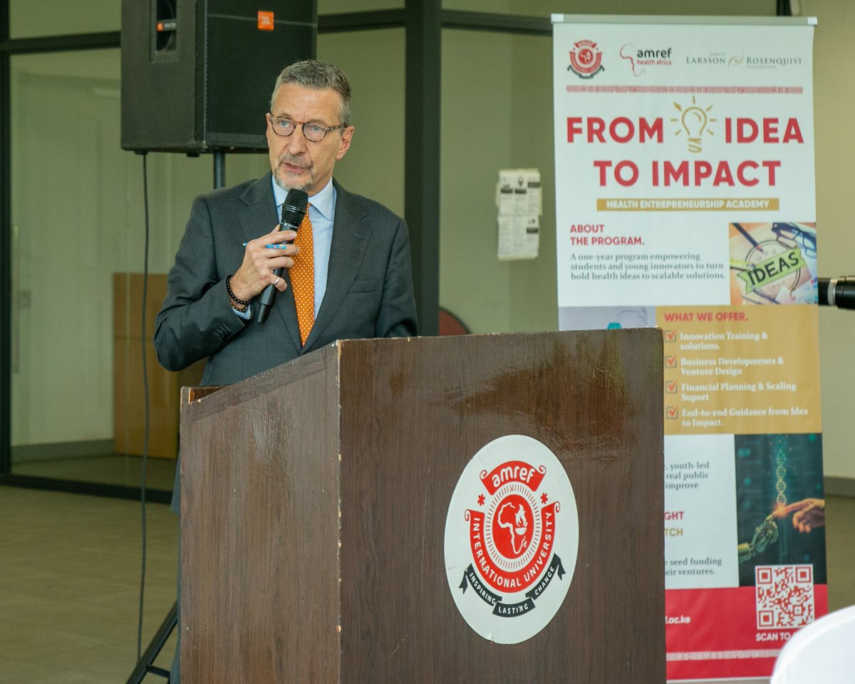 AmrefUniversity's tweet image. These teams stood out for their innovation, scalability, and real-world impact in addressing healthcare challenges.

The ceremony featured keynote addresses from:
 Prof. Alice Lakati, H.E Mirko Giulietti , and Dr. Veronica Kirogo.
#FromIdeaToImpact #AMIU4PHC