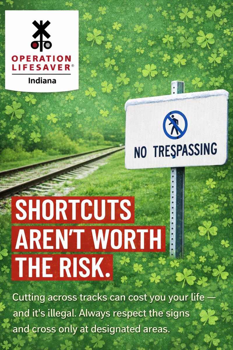 IndianaOpLife's tweet photo. 🌸 Spring is here! Enjoy the warmth, but remember: railroads are NO TRESPASSING zones. Stay safe, stay smart, and keep the tracks clear! 🚆💚 #RailSafety #SpringAdventures https://t.co/q74vzYplTn