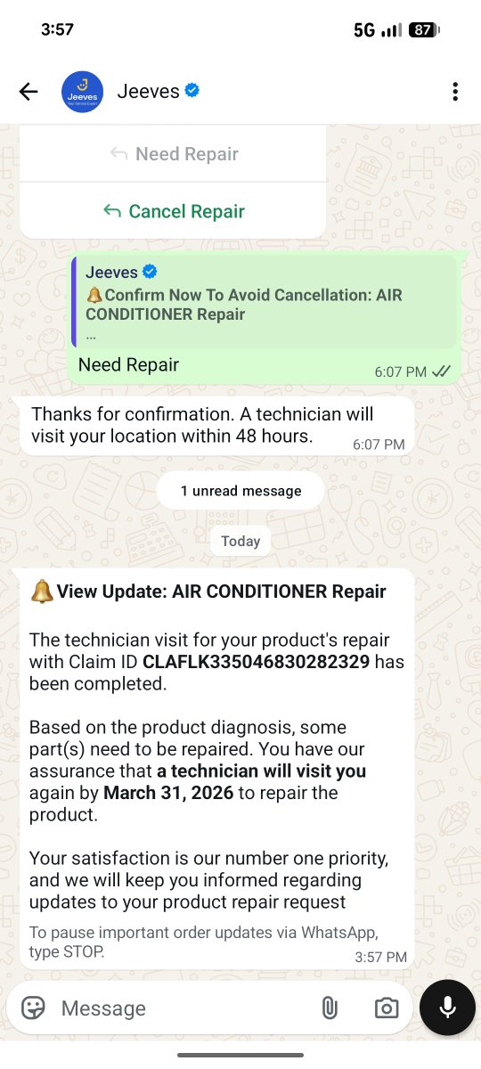 kapur_gauri's tweet photo. @flipkartsupport Very disappointed with @Flipkart  &amp; MarQ. Complaint since 9 March—AC uninstalled but no repair yet.

No calls, no visit, still marked “customer not responding.” Misleading and unprofessional.

Ticket: 4774415848122
Order: #OD336616858830543100 https://t.co/yxkVJJt3bG