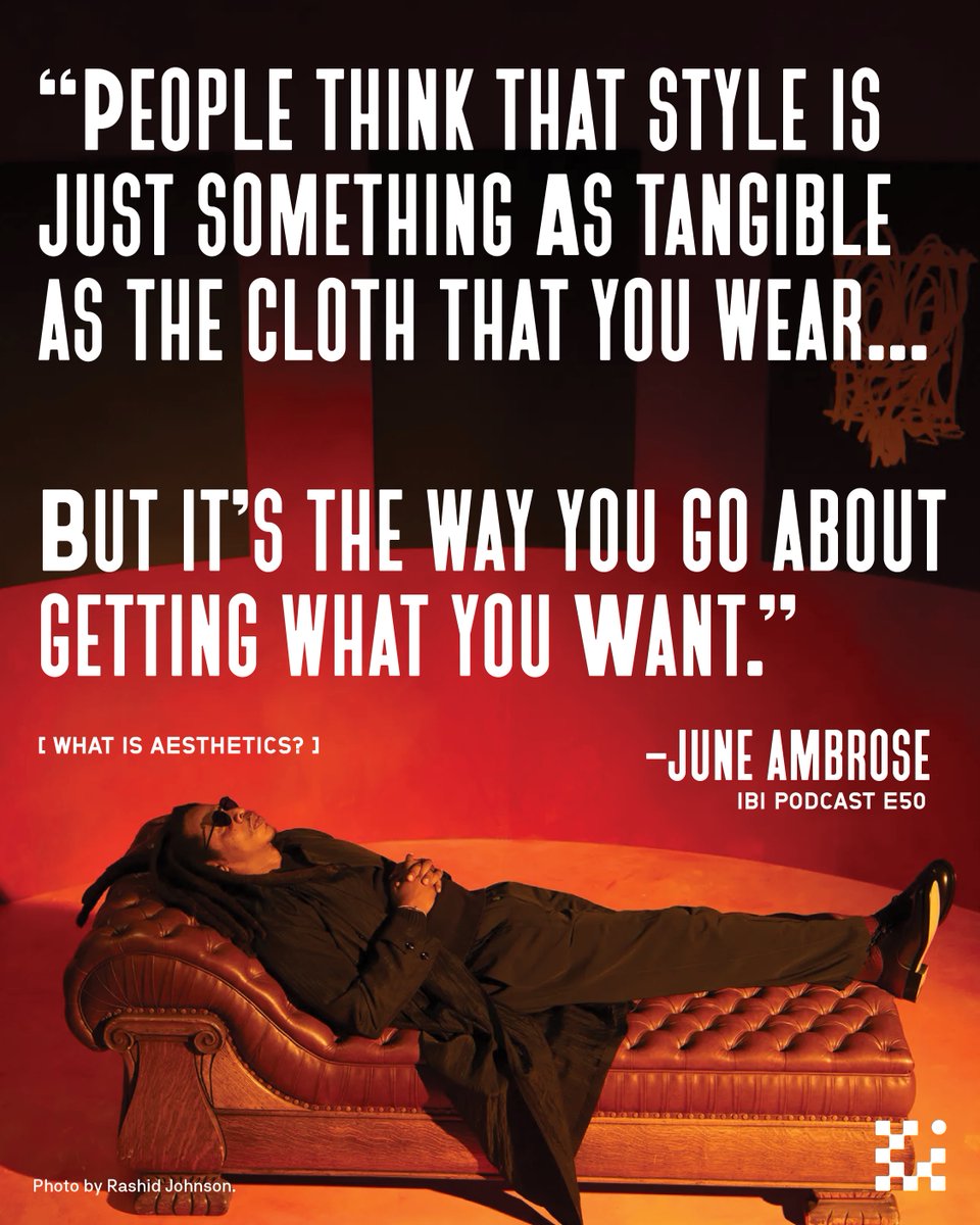 blkimagination's tweet photo. Aesthetics shapes perception—not just what you wear, but meaning through gesture, fabric, and color. Listen to June Ambrose on Episode 50 of the IBI Podcast. #WhatIsAesthetics #BlackImagination #JayZ #JuneAmbrose #InstituteOfBlackImagination https://t.co/7c1lQvSsN1