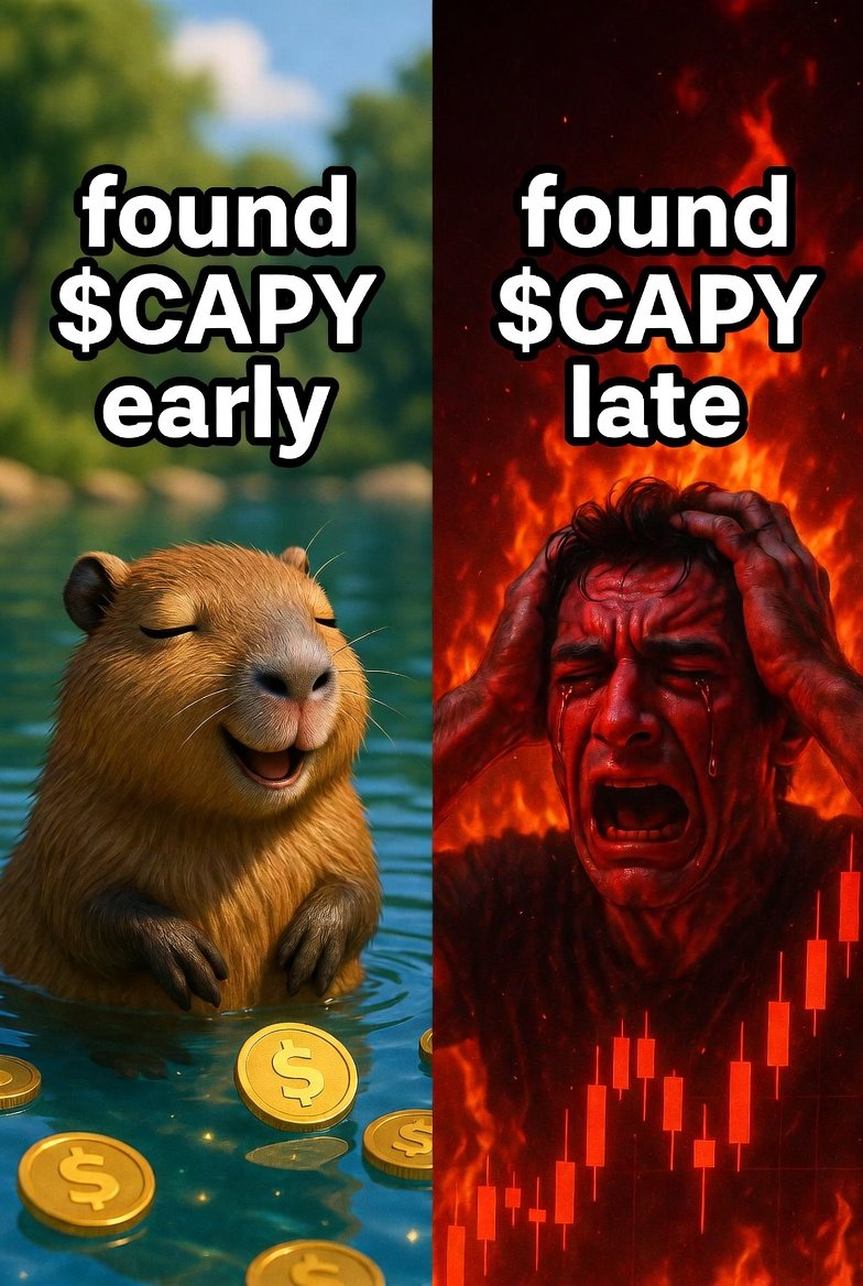 <a href="/Traderfinn0/">FINNT</a> $CAPY on Solana deserves that push. 🦦
The community is already operating at 1B energy &amp; we haven't even launched yet. Unique branding, a massive ongoing meme contest, and diamond-handed builders. 
Get in the TG and see the vision before we go live.📉🚀