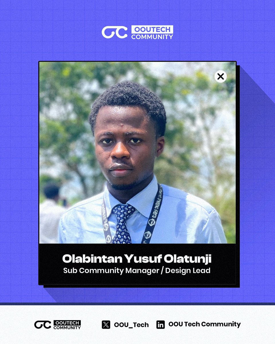 From Graphic Editor to Senior Designer and now Sub community manager / Design Lead

The best is yet to come 🥂
Thank you <a href="/OOU_Tech/">OOU TECH COMMUNITY</a>