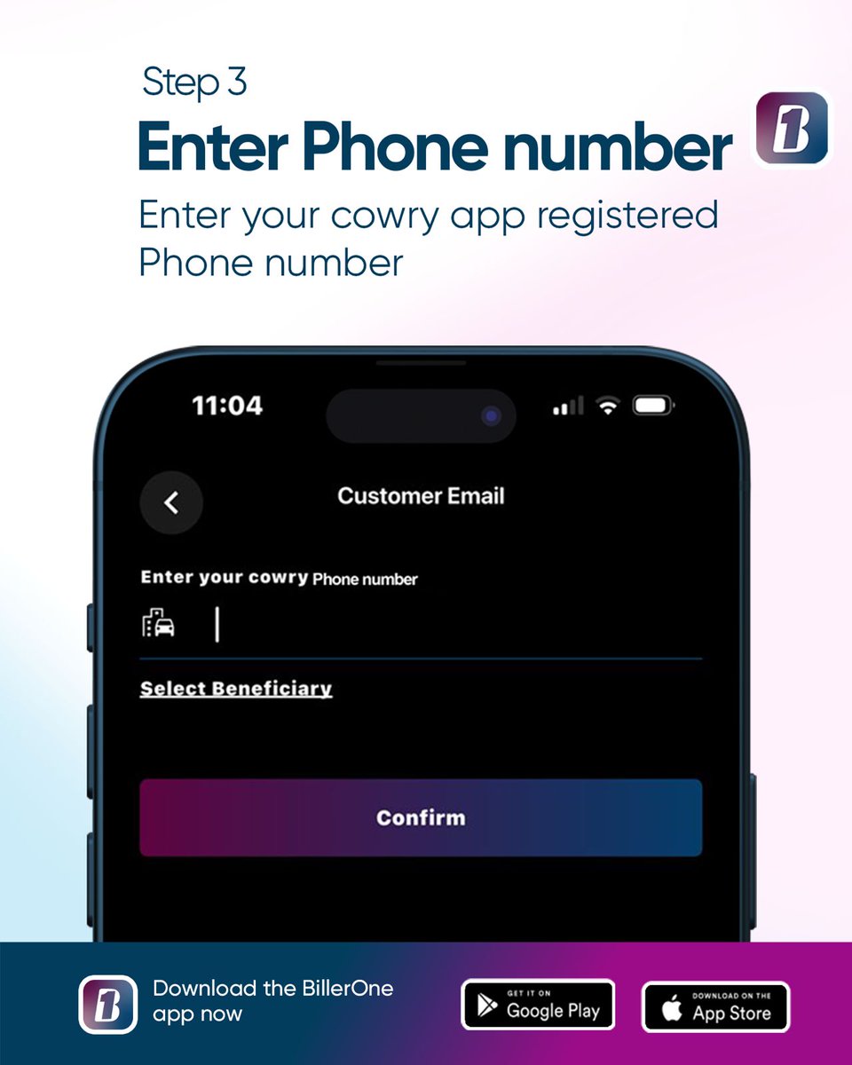 Funding your Cowry wallet just got easier.

With BillerOne, you can top up in a few simple steps and stay moving without interruptions. Swipe through to see how it works 👉🏽

Less stress. More convenience.

#BillerOne #CowryCard #LagosLiving #EasyPayments #DigitalConvenience
