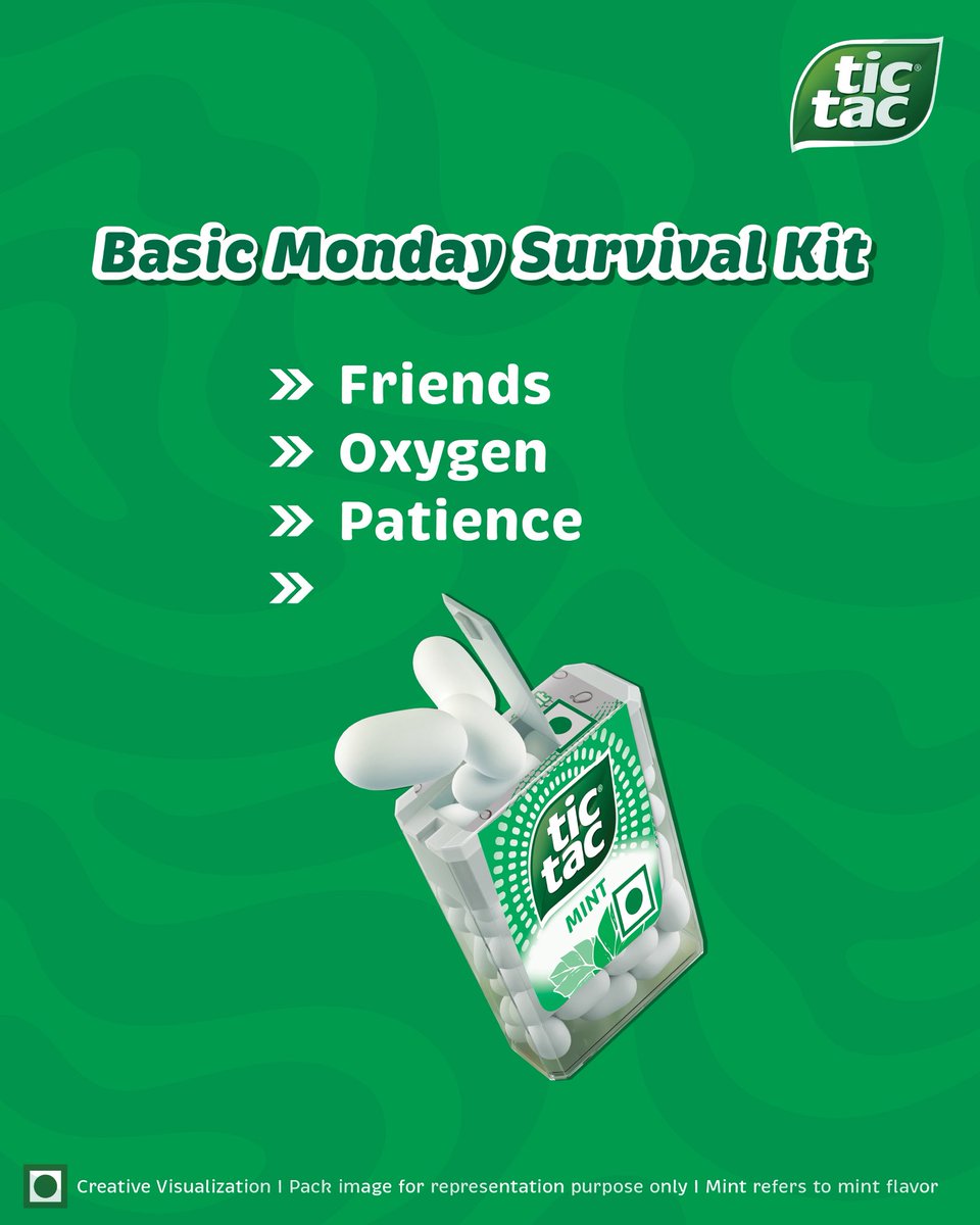Monday starter pack, unlocked. ✔️

#TicTac #MondayBlues #Monday
