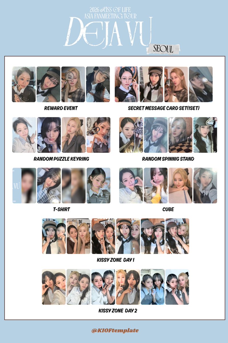 KIOFtemplate's tweet image. 🕵🏻‍♀️2026 KISS OF LIFE
ASIA FANMEETING TOUR &amp;lt;DEJA VU&amp;gt;
IN SEOUL🕵🏻‍♂️

❤️‍🔥if you have any photocard, please send it to me

KISSOFLIFE キオプ templates template pc 키스오브라이프 키오프 포카 JULIE NATTY BELLE HANEUL トレカ 一覧 KIOF md
#KISSOFLIFE #키스오브라이프
#KIOFtemplate #KIOF_DEJAVU