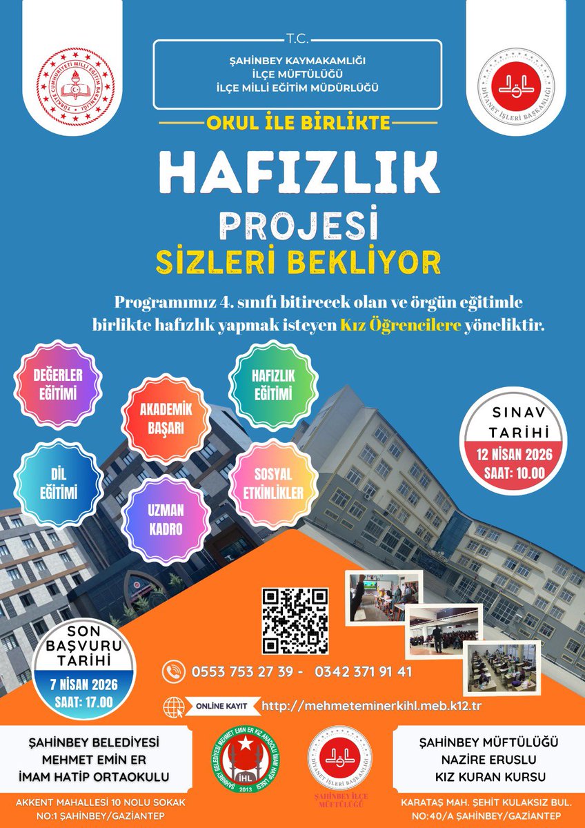 Hafızlık kabul sınavımız için geri sayım başladı ..Detaylı bilgi için web sayfamızı ziyaret edebilirsiniz 🍀