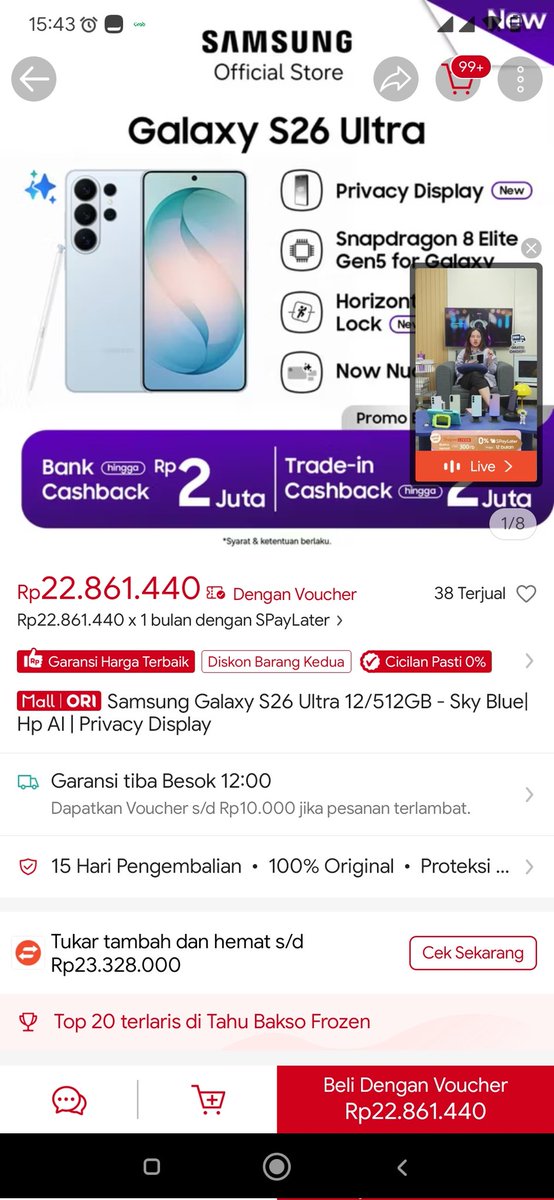 R_Fortunata's tweet photo. @ShopeeID Suka banget sama fitur Horizontal Lock di #GalaxyS26 Series, bikin video aku tetap stabil meskipun banyak gerak 🙌 #GalaxyS26xShopee 🔥 https://t.co/8dkUigEQ0M