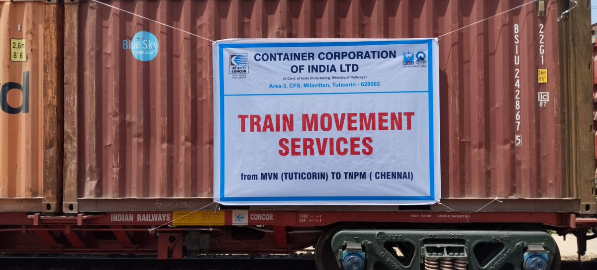 Shipping Container Rake CONCOR CFS/Milavattan operates EXIM container rake from Tuticorin ...