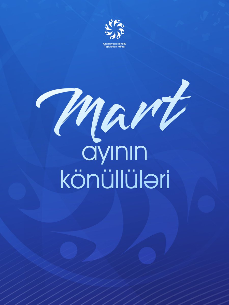 konullu_aze's tweet image. Mart ayı üzrə seçilən “Ayın könüllüləri”ni sizlərə təqdim edirik! 💙

Könüllülərimizi təbrik edir, gələcək fəaliyyətlərində uğurlar arzulayırıq.

#AKTİ #AzərbaycanKönüllüləri #AyınKönüllüsü