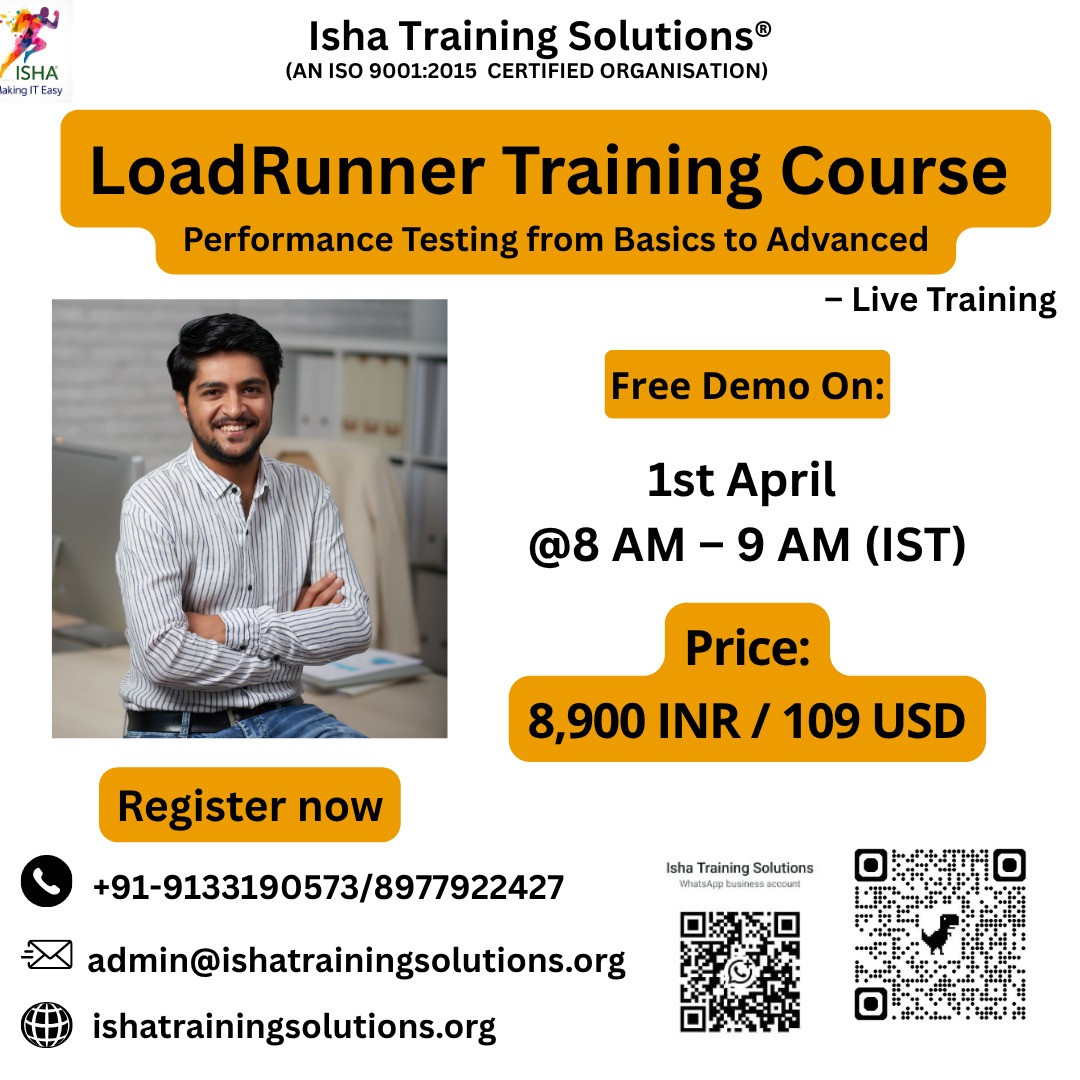 IshaKumargupta's tweet photo. LoadRunner Training Course – Performance Testing from Basics to Advanced–Live Training
Free Demo On:
1st April @ 8AM(IST)/31st Mar @ 10:30PM(EST)
You can register by joining the link below
https://t.co/8loDf9eR3v
Call or WhatsApp @ +91 913319057327
#LoadRunner #LoadRunnerCourse https://t.co/1NkufrY3Cs