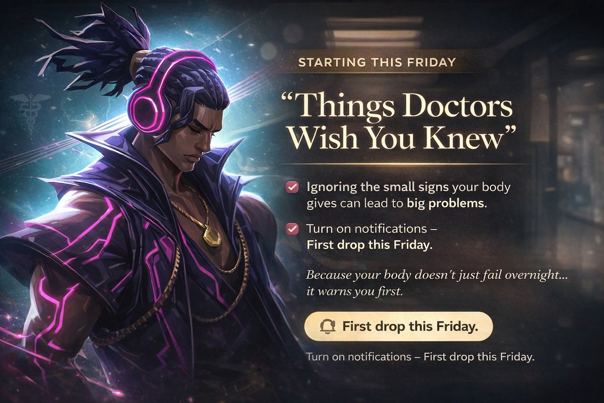 Ubiquitous1401's tweet photo. I’ve been thinking a lot lately.

As a medical student, during postings, I see how many people ignore the small signs their bodies give. They only present to the hospital when the complications of the disease arrive

So I’m starting something new- a write-up series titled:

“Things Doctors Wish You Knew”

Every Friday, I’ll be breaking down common health issues people overlook in a way that actually makes sense.

No heavy jargon. No fear tactics. Just real, practical awareness you can use.

Because your body doesn’t just fail overnight… it warns you first.

First drop this Friday.

Turn on notifications if you care about your health.