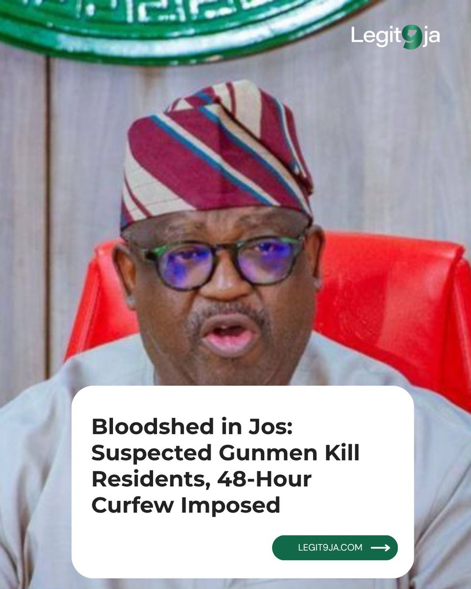 Several residents in Jos North were killed in a violent attack by suspected gunmen on Sunday night, March 29, 2026. The incident occurred in the Angwa Rukuba community, a busy area known for its large student population.

legit9ja.com/2026/03/bloods…
