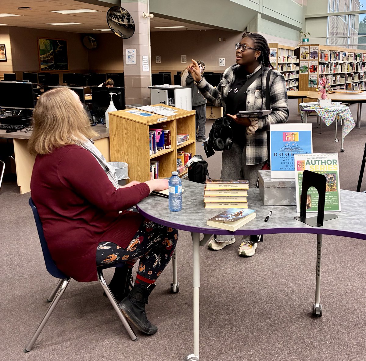 trinitytitan's tweet photo. Students enjoyed listening to NY Times bestselling author, E.K. Johnston, during the HT Library's Author Series Event! https://t.co/lIcxcJ4mEE
