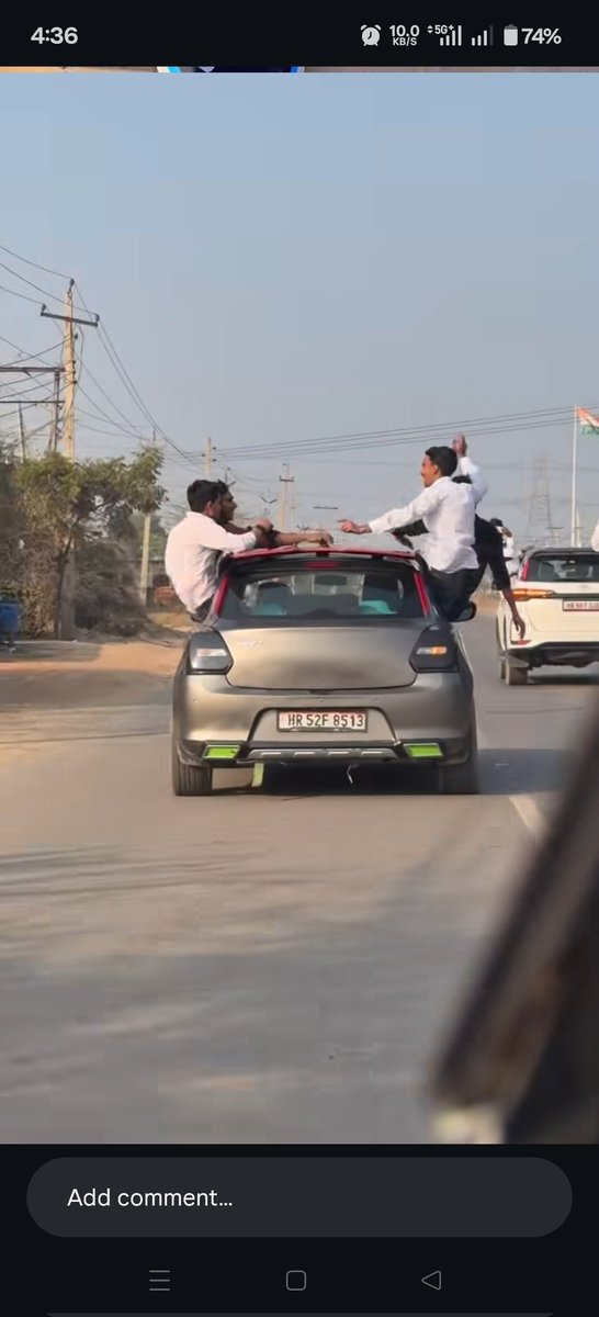 Rabishkhan33's tweet photo. Hello @nuhpolice &amp;  @IGtraffic_hry ,

This is a blatant violation of traffic laws, which poses a risk of a major accident. Please take strict action against violations of the law not made fun of in the future. For reference video &amp; photo.@police_haryana @cmohry https://t.co/bpljhdSCqE