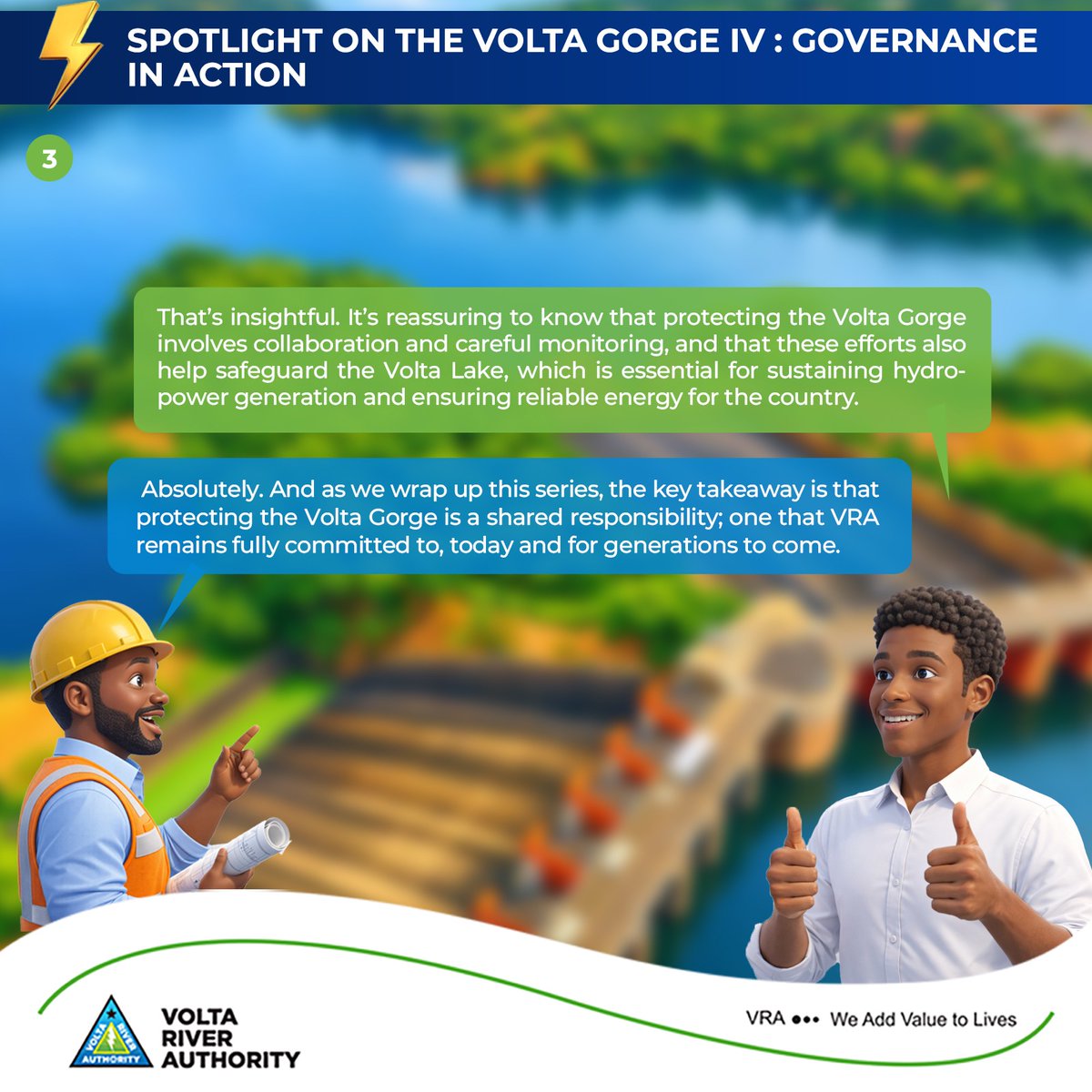 POWER MONDAY : Through strong collaboration with regulatory bodies, environmental agencies, and key stakeholders, VRA continues to safeguard the Volta Gorge. 

Protecting the Volta Gorge today means securing reliable power for generations to come.