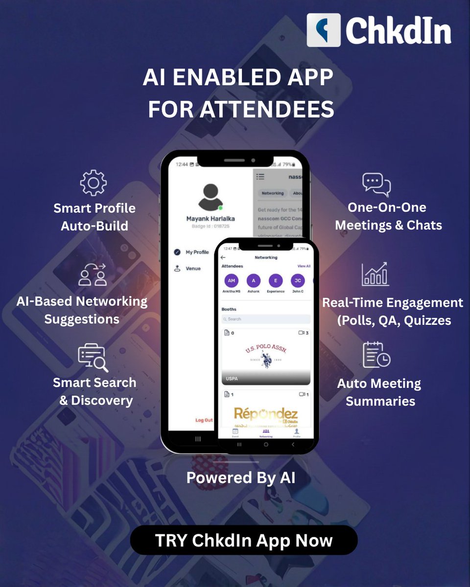 ChkdInOfficial's tweet photo. AI is redefining event experiences 🚀

With ChkdIn:
✔️ Smart profiles
✔️ AI networking
✔️ Real-time engagement
✔️ Auto meeting summaries

✨Not just events.

👉 Smarter connections.

#AI #EventTech #ChkdIn #Networking #Innovation https://t.co/r1vmX0YCrD