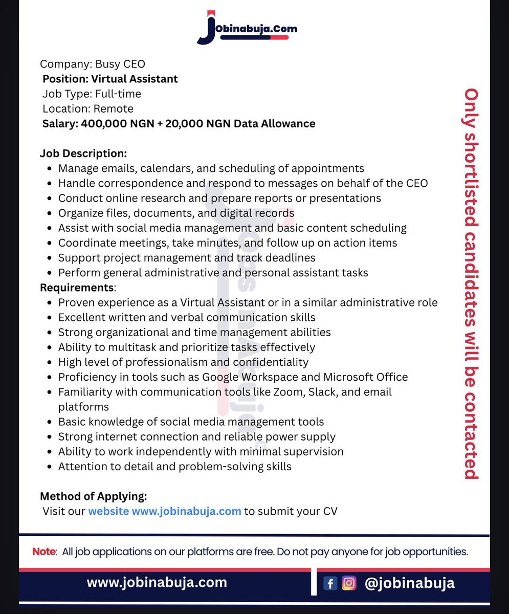 Jobs In Abuja tweet media