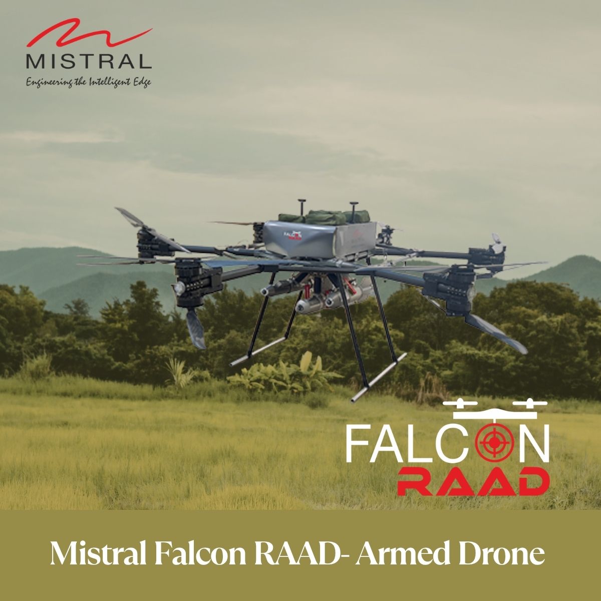MistralSoln's tweet image. Time-sensitive missions demand precision and rapid deployment.
Falcon RAAD enables controlled payload deployment with modular weaponization and multi-layer safety mechanisms.
#UAV #DefenceTechnology #AutonomousSystems #MistralSolutions