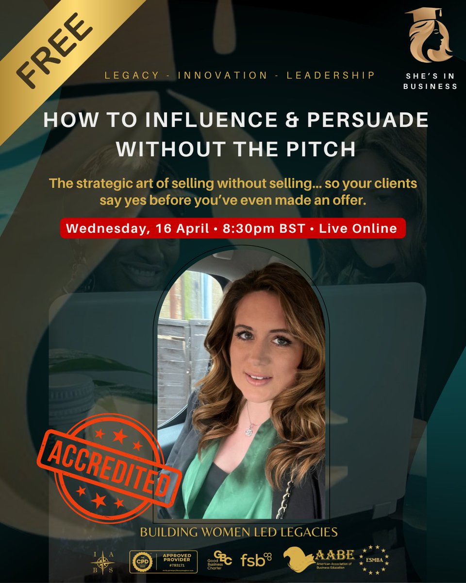 stephwilsonSIB's tweet photo. How to Influence and Persuade Without the Pitch with Dr Stephanie Wilson
Register here: https://t.co/8I2RD3fgzf
Share this with any woman who needs it. https://t.co/RX1foeSkoS
