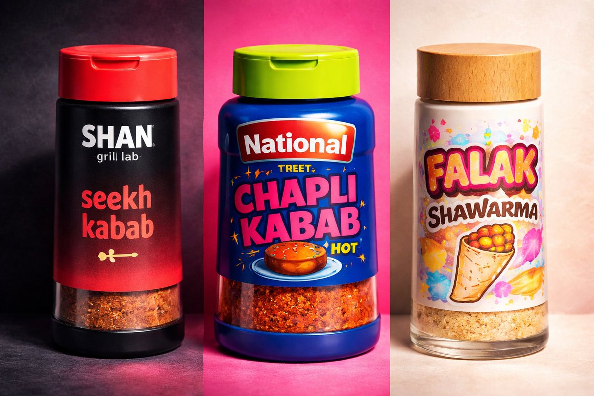 faizansiddiqi's tweet photo. I've always wondered why Pakistani spice brands dominate flavor but stay trapped in the ethnic aisle.

I've been buying Shan masala for 20 years. Last week I asked myself: why is it still in a cardboard box next to the basmati rice, while McCormick owns an entire wall of shakers in the spice aisle?

So I did what any (data)obsessed person does, I pulled pricing data from Amazon and Walmart, built comparison tables, and modeled the revenue opportunity.

Turns out: - Shan BBQ packets = $1.42/oz -

McCormick Montreal = $1.43/oz

Same price. Different universe.

The shaker format isn't about convenience. It's about shelf placement, consumer perception, and unlocking mainstream volume. I wrote about it  with data, margin analysis, market sizing, and some AI-generated rebrand concepts that imagine what Shan, National and Falak could look like if they went after the TikTok native generation.

Sometimes a bottle is just a bottle. Sometimes it's a Multi Million $ stretch revenue opportunity based on placement vectors. Granted not easy, but worth exploring..

*Disclaimer: I am not a CPG Expert or Insider, Far From It...

https://t.co/8EvcA7XlMr