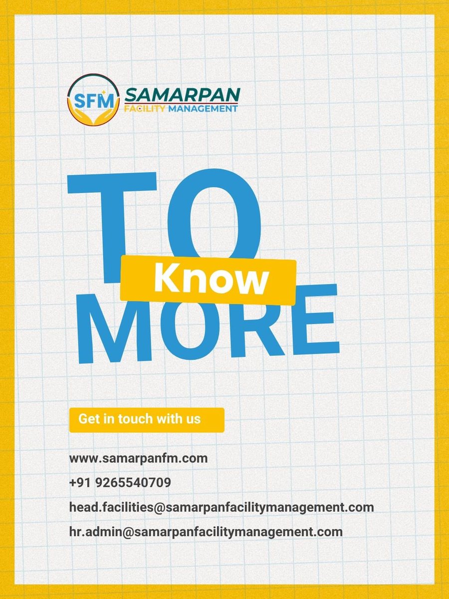 SamarpanFa68864's tweet photo. Samarpan Facility Management at The First Synthesis Group, Ahmedabad
#FacilityManagement #CleanSpaces #Ahmedabad https://t.co/32NuiPjP57