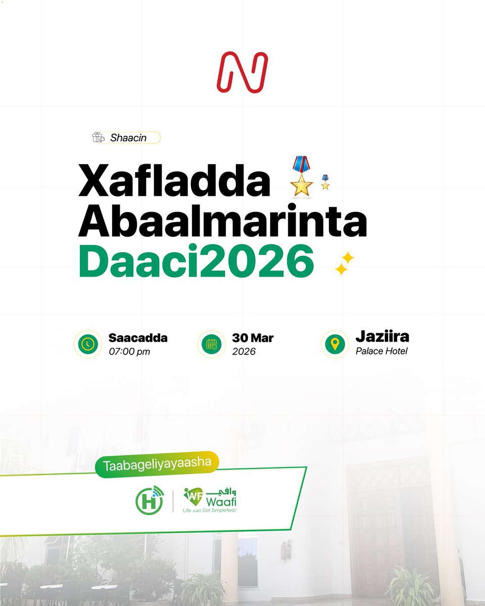 Caawa waxa ay ka shidan tahay Xafladda Abaalmarinta Daaci2026.
#Nasiye #Daaci2026 #Ramadaanvibes