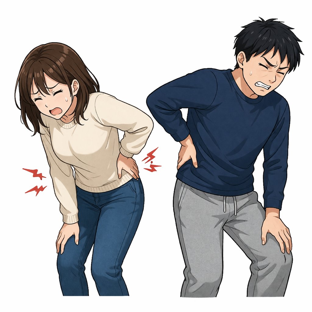 突然「グキッ」と腰が痛くなり動けなくなる、いわゆる「ぎっくり腰」。欧米では「魔女の一撃」と表現されるほど突然やってくる痛みが特徴です。正式には「急性腰痛症」と呼ばれます。