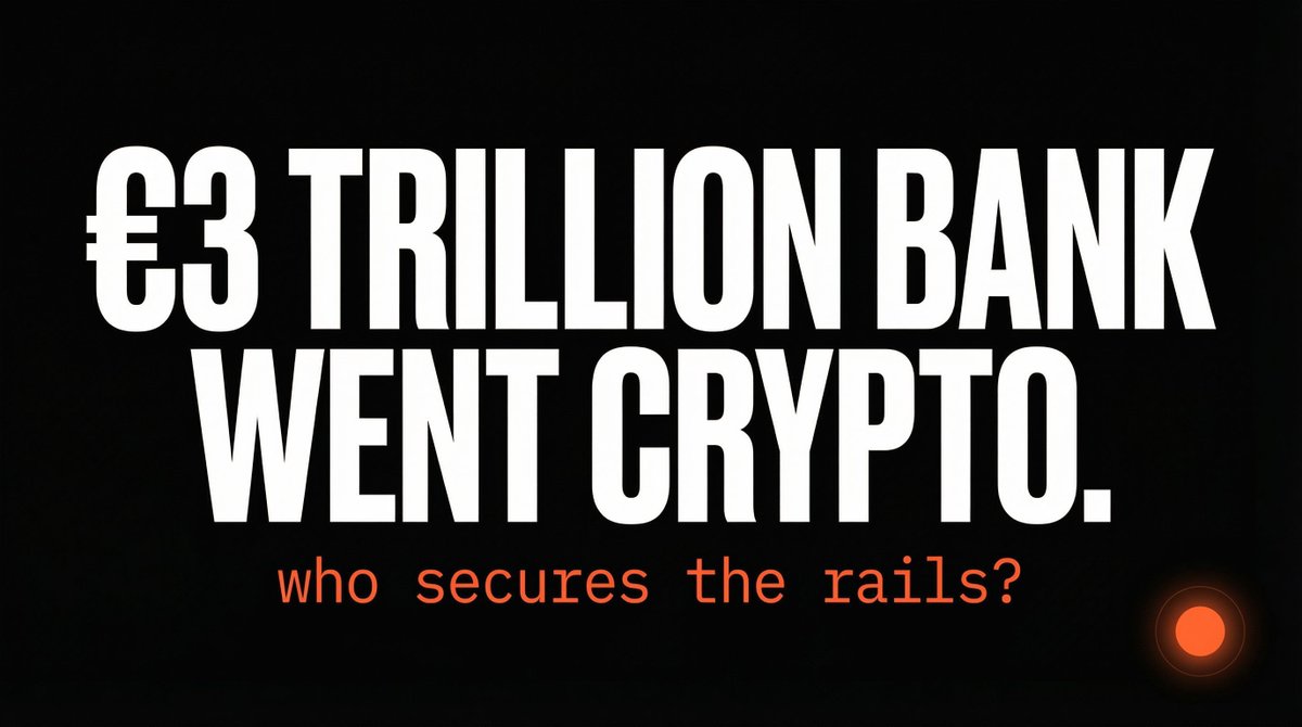 BNP Paribas is bringing Bitcoin to 30M+ retail clients. 🏦

The biggest bank in Europe just went crypto.

Now ask yourself:

Who's protecting the infrastructure they'll build on?