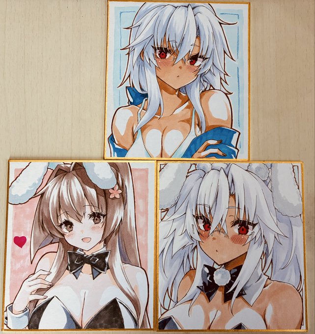 先月コロナってた時に下書きしてたミニ色紙を完成させました〜_φ(・_・ 