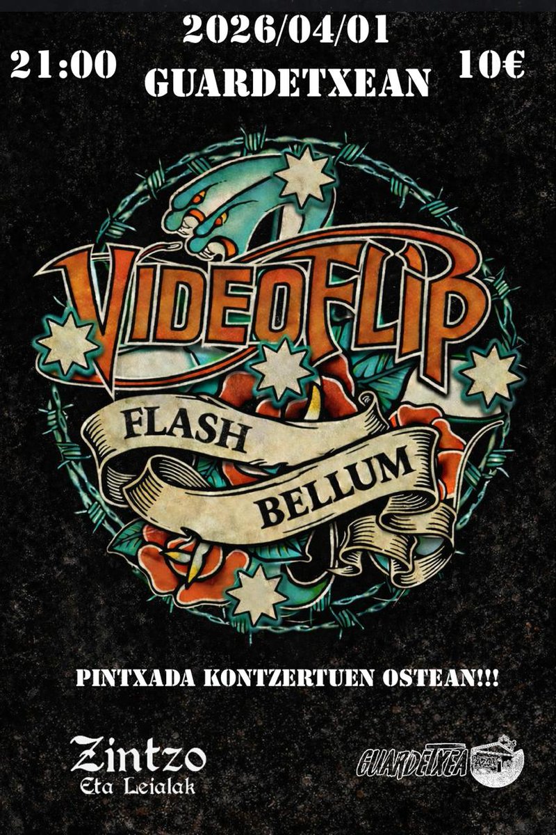 azgazteak's tweet photo. 🔊 Asteazken honetan kontzertuak izango ditugu Guardetxean "Zintzo eta Leialak" Kolektiboaren eskutik!

📍Apirilak 1 - 21:00etan
🎙️Videoflip, Flash, Bellum
+ Pintxada

🟣 Ez da inolako erasorik onartuko! https://t.co/IaYf8hO1bF