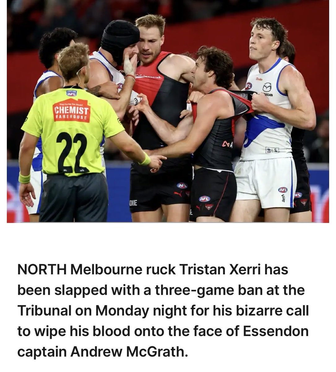 3 weeks confirmed, what’s your plans with the <a href="/NMFCOfficial/">North Melbourne FC</a> ruckman? 

#aflsc360