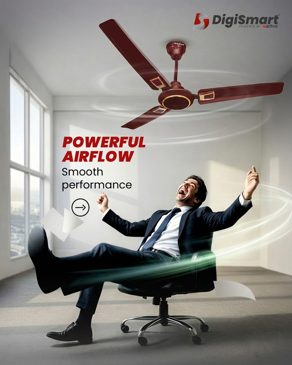 DigiSmartElect's tweet image. Why choose between style and performance when you can have both? A fan that looks good, runs smoothly, and keeps your space comfortable, that’s all you really need.
#StyleMeetsPerformance #SmartCooling #StayCoolStayStylish #ModernLiving #DigiSmart