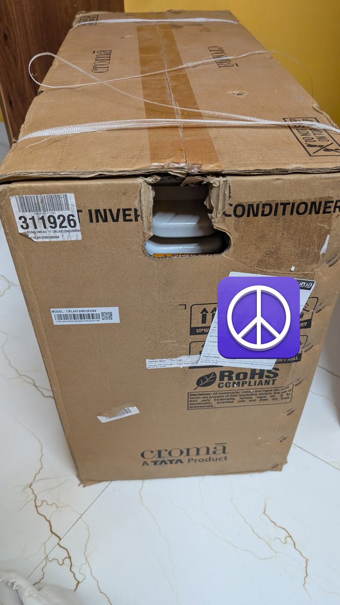 aruntks's tweet photo. @cromaretail totally disappointed with your service. I placed an order for an AC on Friday. Delivery was supposed to be Saturday. After multiple follow ups finally delivered on Sunday. But It was a damaged product. Now for a replacement you need 7 days. https://t.co/fHpqMUOw6Q