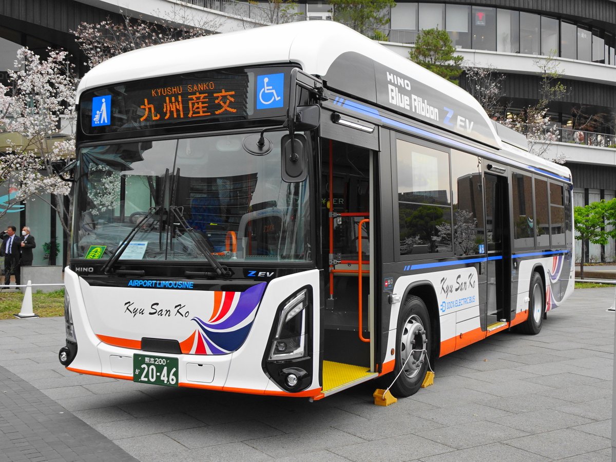 今日のバスウオッチング-1 九州産交バス 空港リムジンバス 国産EVバス