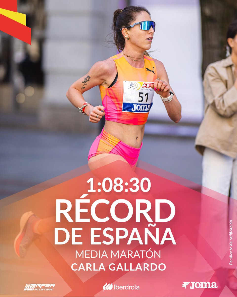 atletismoRFEA's tweet photo. Berlín nos deja este domingo no una, sino dos plusmarcas  🇪🇸

@Carlita_g7
MEDIA MARATÓN 1⃣:0⃣8⃣.3⃣0⃣ R.ESP
(anterior 1:08:47 Kaoutar Boulaid en 2024)
15 KM 4⃣8⃣: 4⃣6⃣ M.M.ESP
(anterior 48:56 Kaoutar Boulaid en 2024)

👉 En su tercera carrera en esta distancia https://t.co/iv387IHHTG