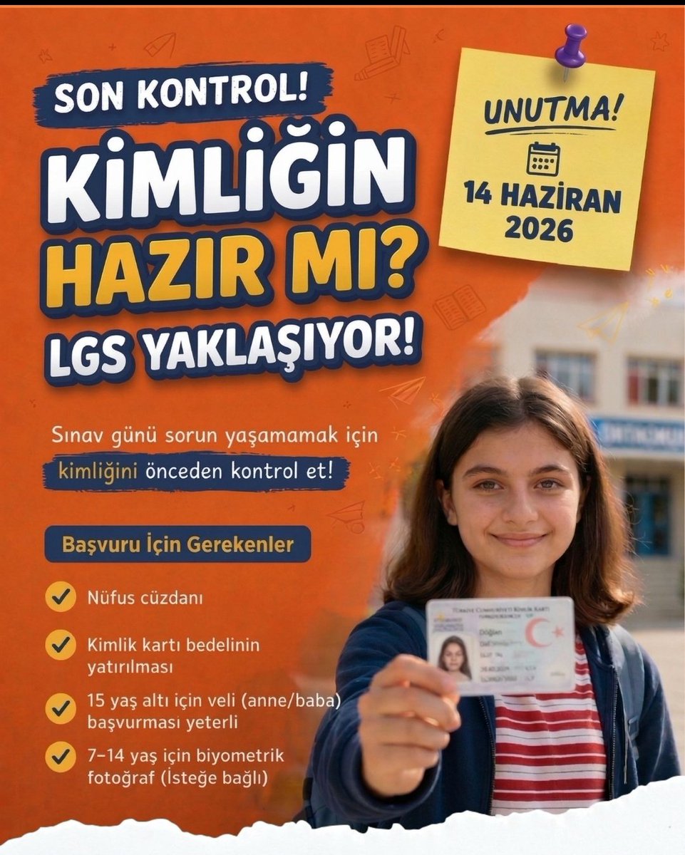 SON KONTROL !
Kimliğin Hazır Mı ?
LGS Yaklaşıyor !

Sınav günü sorun yaşamamak için kimliğini önceden kontrol et !

<a href="/AfyonValiligi/">T.C. Afyonkarahisar Valiliği</a> 
<a href="/mebodsgm/">Ölçme, Değ. ve Sınav Hizmetleri Genel Müdürlüğü</a>
<a href="/TCNufus/">Nüfus ve Vatandaşlık İşleri Genel Müdürlüğü</a> 
<a href="/afyonilmem/">Afyonkarahisar İl Milli Eğitim Müdürlüğü</a> 
#HayatınızınHerAnında 
#AfyonkarahisarNüfusAilesi 
#LGS2026