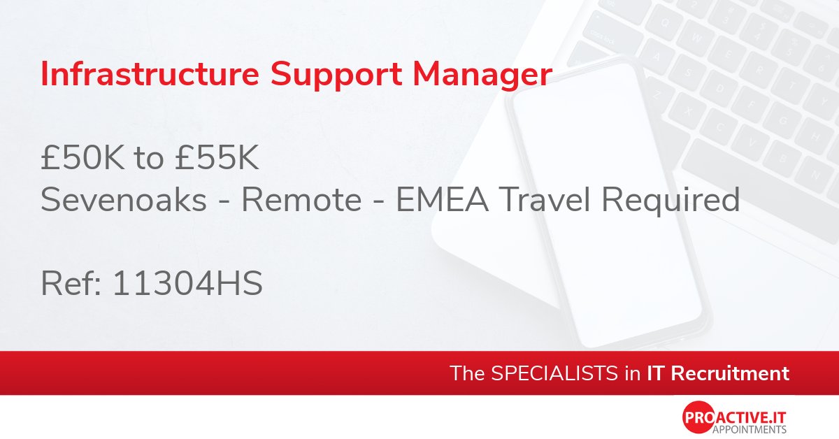 ProactiveIT_UK's tweet image. This is a highly visible position within the organisation — one that requires both technical expertise and strong people leadership.
proactive.it/job/infrastruc…
#ITSM  #ServiceNow #SolarWinds #SCCM