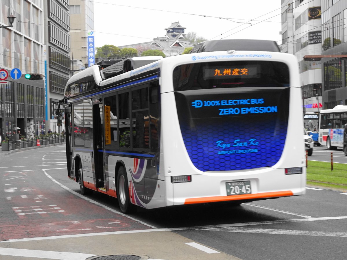 今日のバスウオッチング-2 九州産交バス 空港リムジンバス 国産EVバス