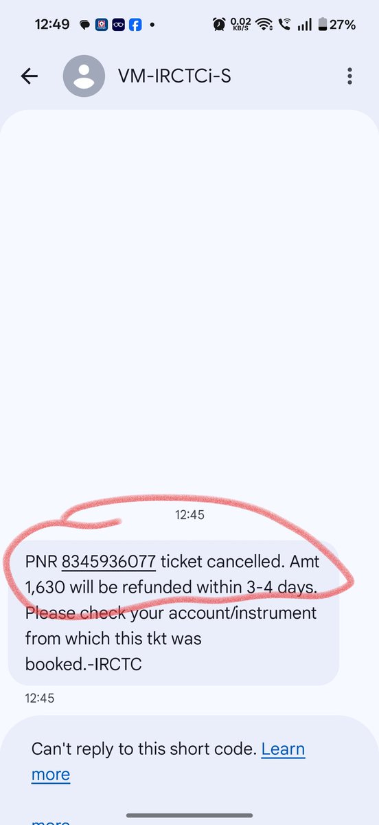 KaustubhRedkar's tweet photo. @IRCTCofficial @irctcwestzone  @AshwiniVaishnaw What your rule says about cancellation charges for a ticket cancelled more than 7 days before the departure? A whooping ₹380 deducted for a 7 April ticket cancelled today. https://t.co/VWjM0npzTP