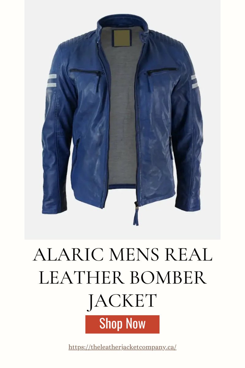 KhabeLaim's tweet image. Alaric Mens Real Leather Bomber Jacket
theleatherjacketcompany.ca/products/alari…
Real leather bomber jacket in bold blue sheepskin with four pockets, polyester lining, and a stylish band collar. Available in many sizes. proud to be Canadian!
#canada #leatherjacket #bomberjacket #springstatement