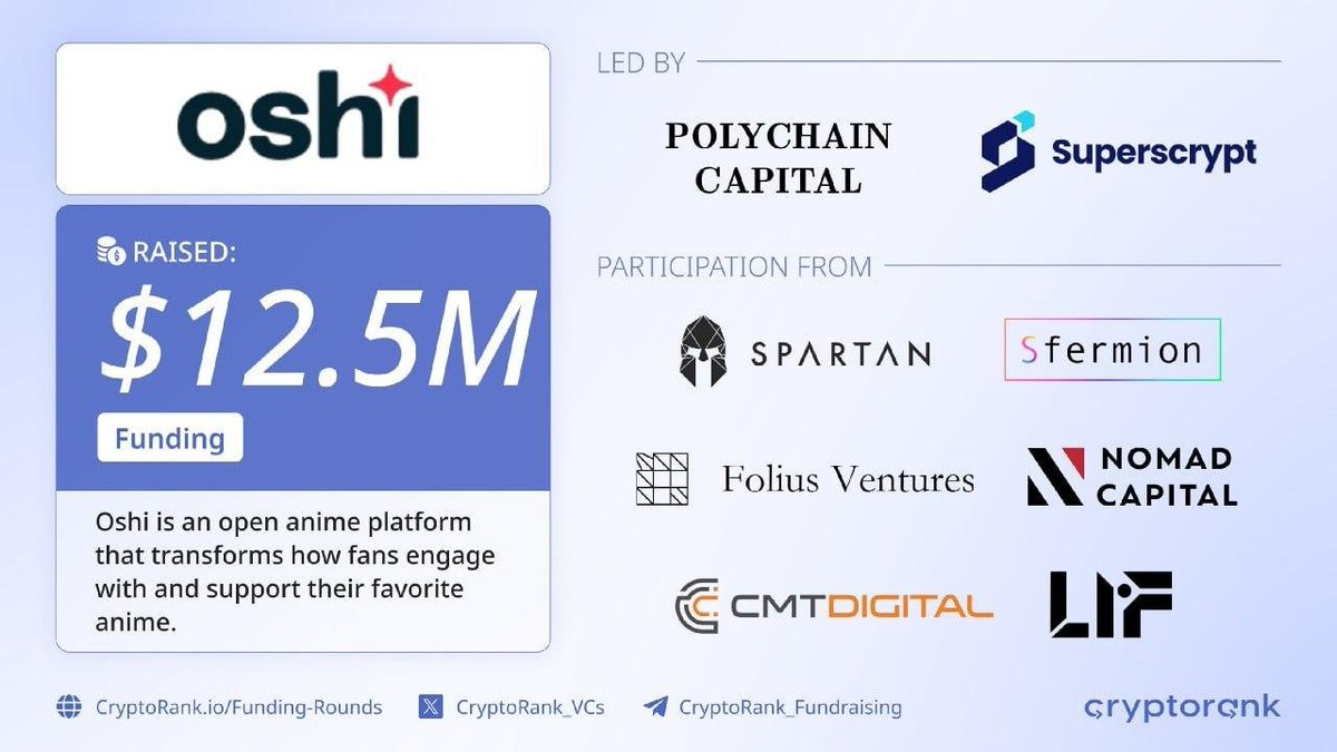 Săn Airdrop Oshi Raise 12M$ Lead Polychain 🔥

<a href="/oshikatsu_co/">oshi ✦</a> Là nền tảng anime giúp fan kết nối trực tiếp với nhà sản xuất.
Fan có thể ủng hộ làm phim bằng cách chọn rank, nhận quà độc quyền, xem hậu trường và tham gia gần hơn vào việc tạo anime.

Truy cập: