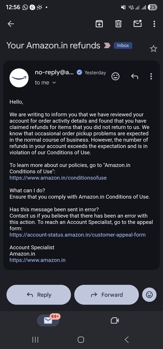 Theanuj's tweet photo. @amazonIN, shame on you. Is this the resolution for a month-long hustle?
First, your seller sent a product without proper inspection, and it was missing installation accessories.
When I raised the issue, fake return requests were created, for which no one came for pickup.
Now Amazon is saying I claimed  refunds for items I have not returned. Can you please tell me if there's any such item, @AmazonHelp?
@amazon, @jagograhakjago please take a look at this matter.