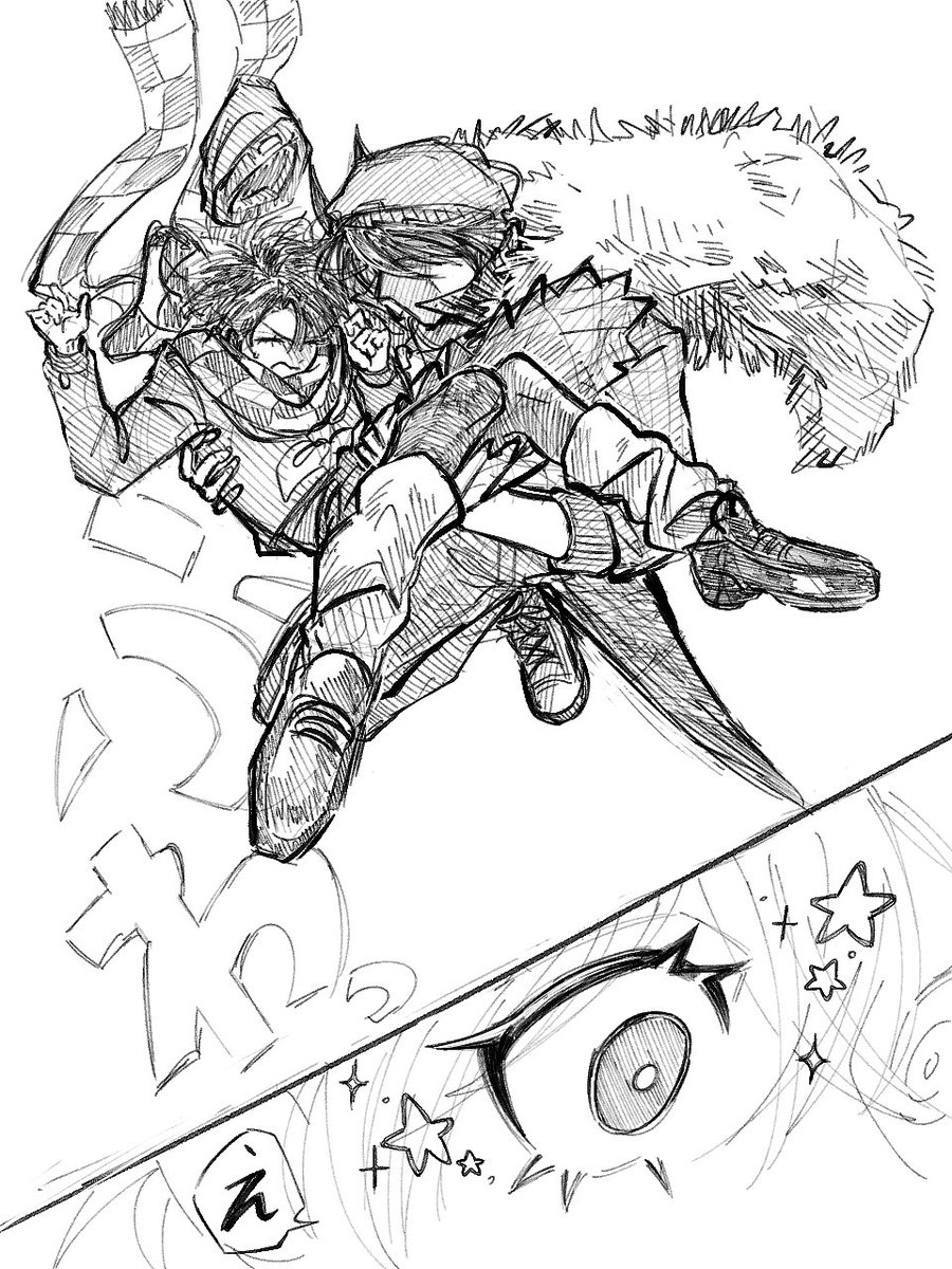 pine_mango24021's tweet photo. 御三家絵じゃないけど、3枚目気に入ったんでここにも投稿しちゃいます。
猿山先生とrd美ちゃんです… https://t.co/Kpb6SP5tfm